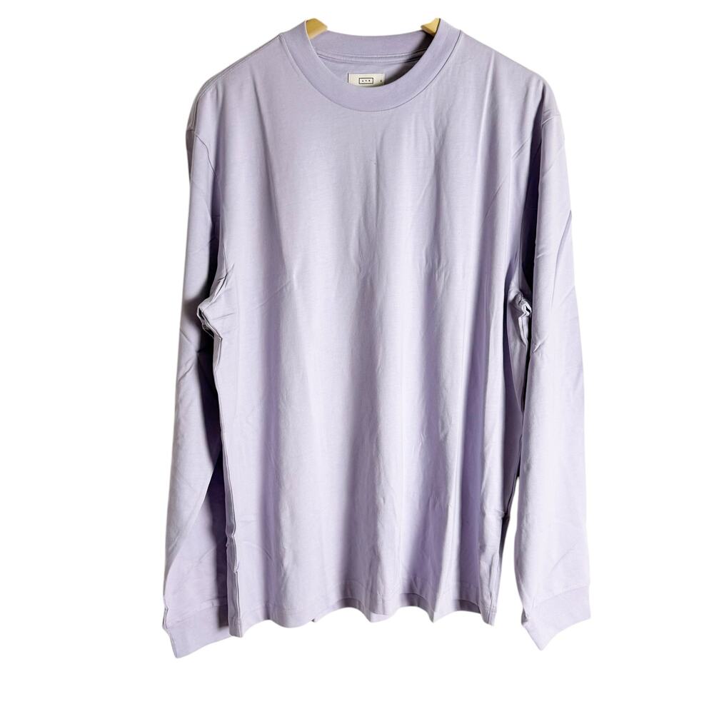 AYR The Dropout Purple Long Sleeve Mock Neck Cotton Pullover Shirt Size XL